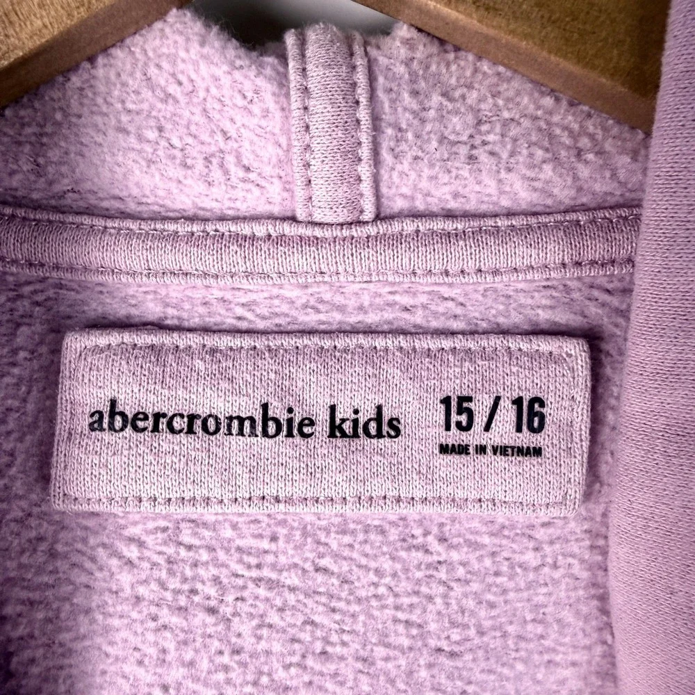 Y2K Preppy Spellout Embroidered Hoodie Abercrombie Kids Pink Girls 15/16
